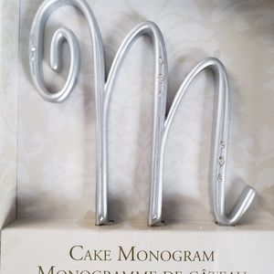 M monogram wedding cake topper